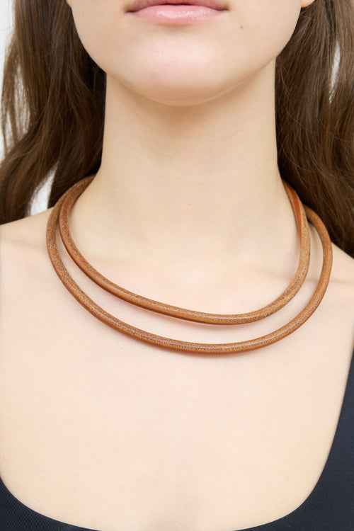 Hermès Tour Leather Cord Necklace