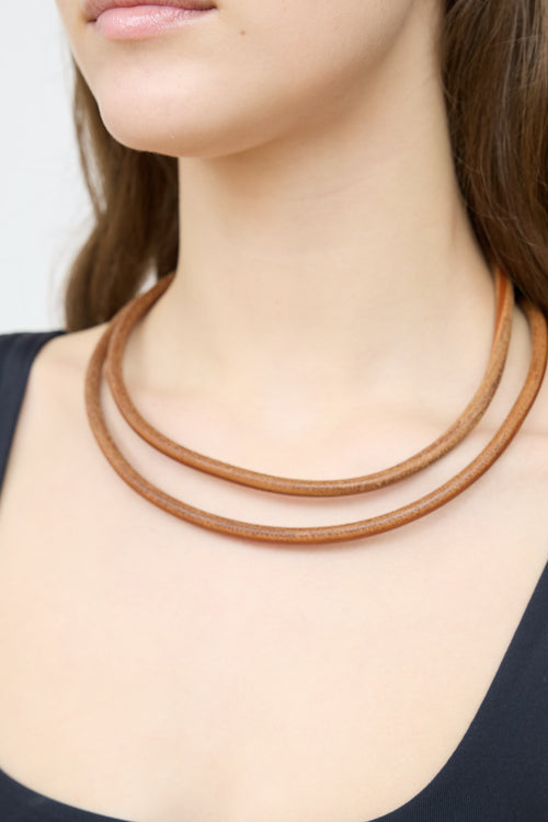 Hermès Tour Leather Cord Necklace