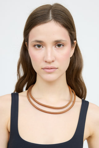 Hermès Tour Leather Cord Necklace