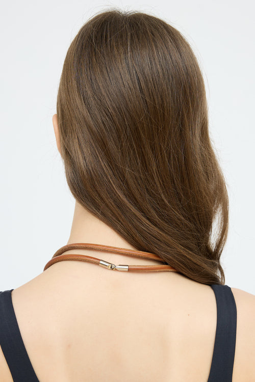 Hermès Tour Leather Cord Necklace