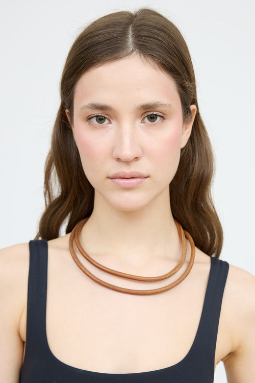 Hermès Tour Leather Cord Necklace