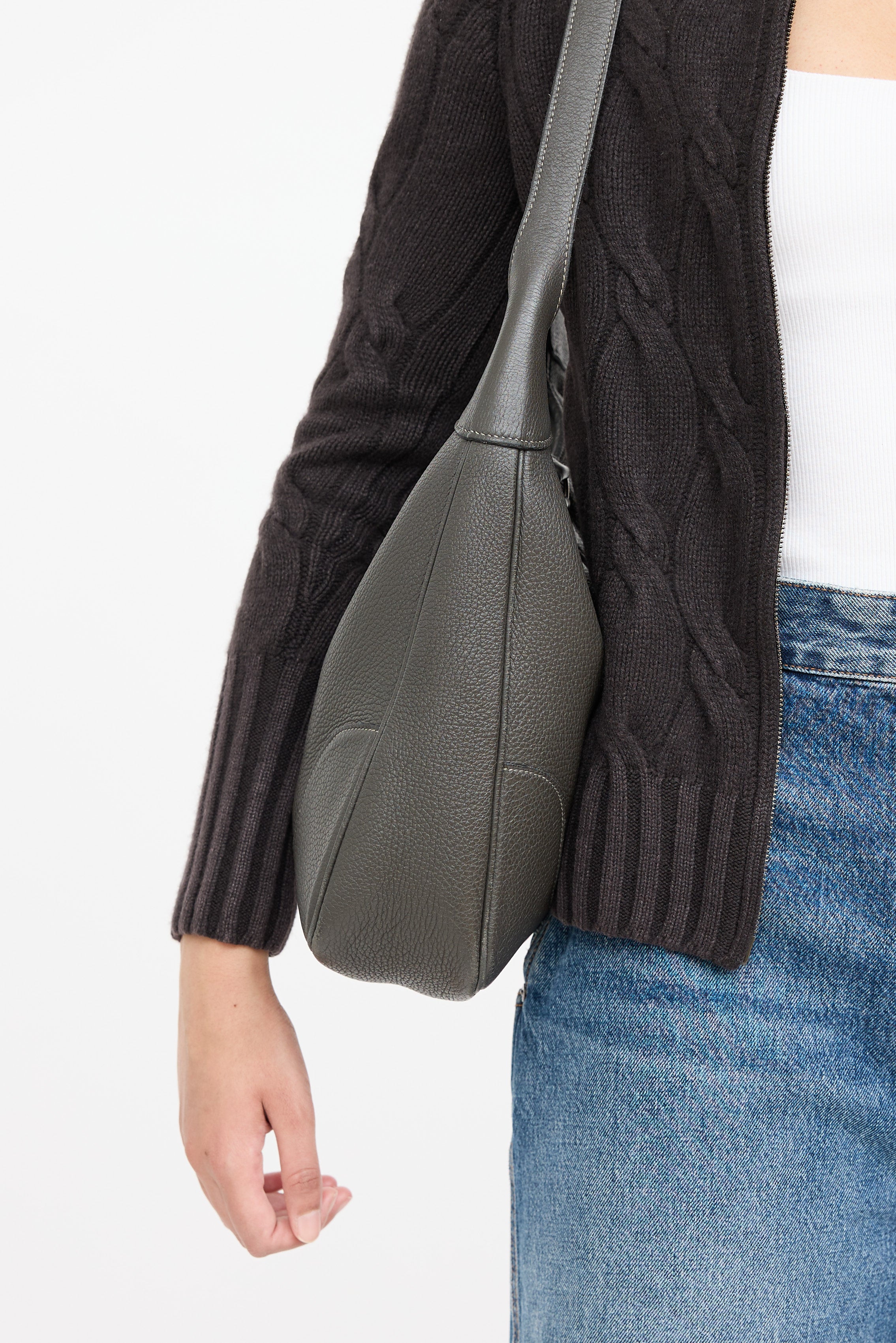 Hermès 2006 Graphite Clemence Trim 35 Bag