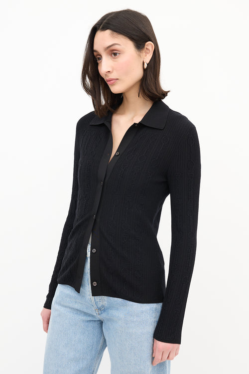 Hermès Cable Stitch Shirt Cardigan