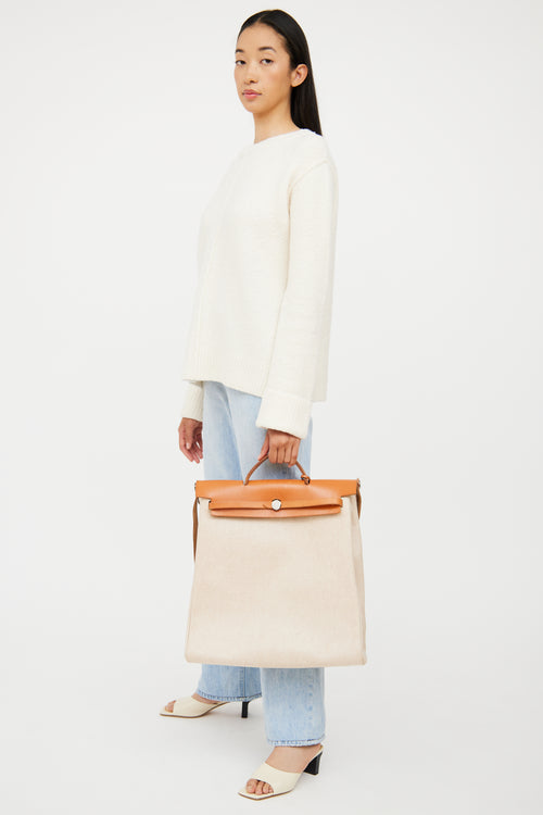 Beige Toile Herbag 39 Interchangable Bag
