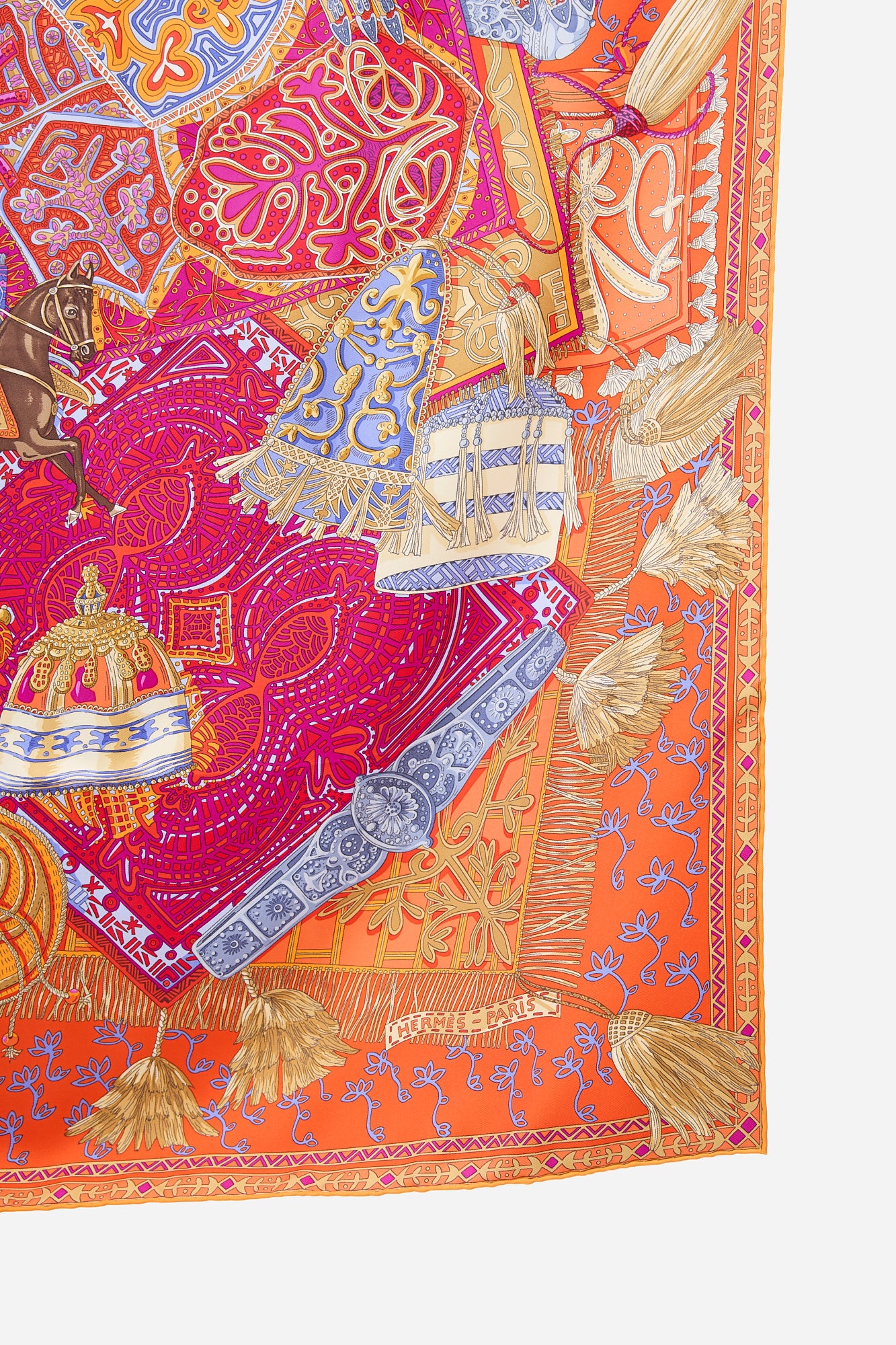 Hermès 2015 Silk Cavaliers du Caucase 90 Scarf