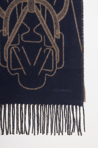 Hermès Cashmere Tete-a-Tete Equestre Scarf