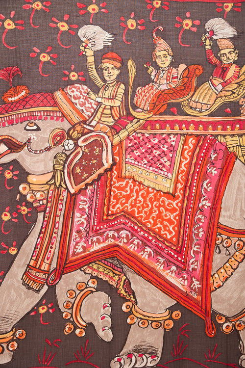 Hermès Cashmere & Silk Beloved India 140 Scarf