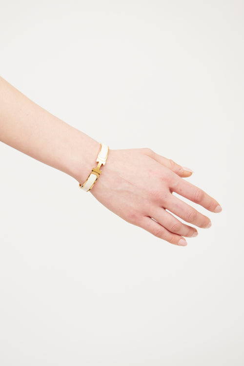 Hermès Craie & Gold Clic H Bracelet