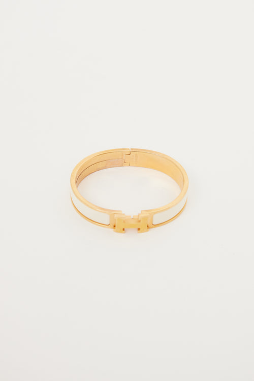 Hermès Craie & Gold Clic H Bracelet