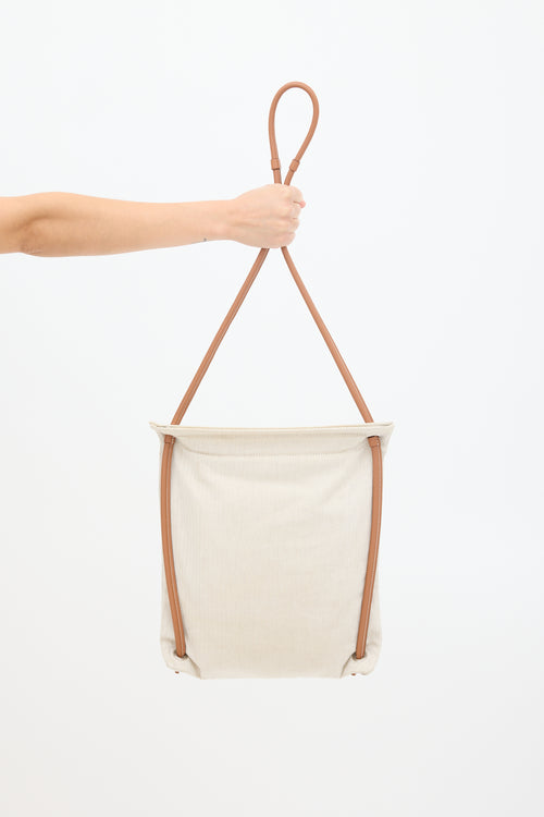 Hermès Cream & Brown Canvas & Swift Leather Aline Grooming Bag