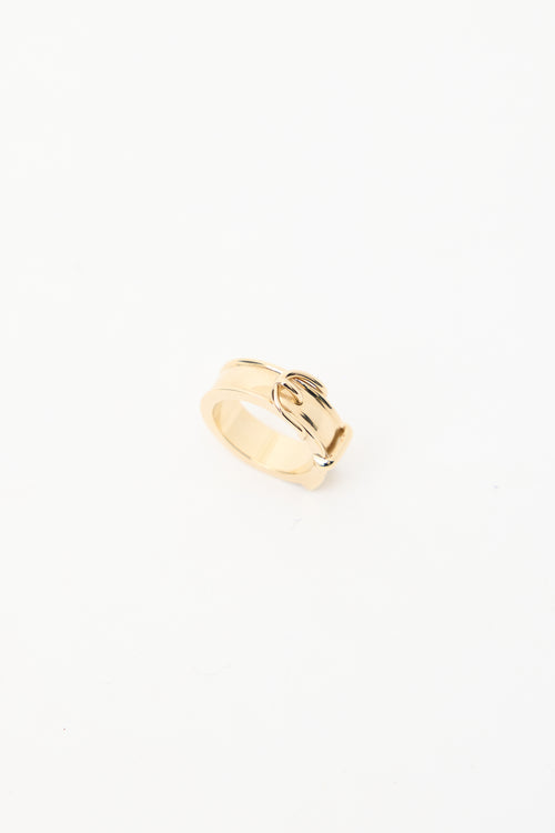 Hermès Gold Bijouterie Fantaisie Scarf Ring