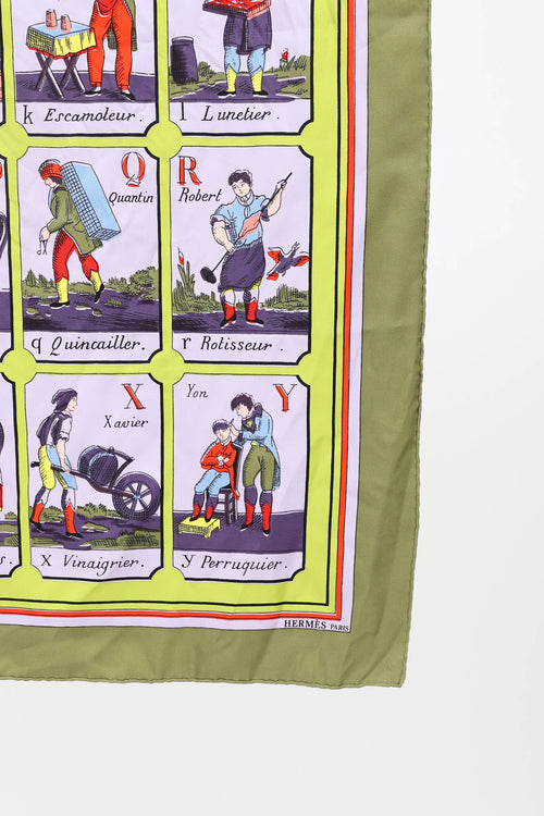 Hermès L'Alphabet de Métiers 90 Scarf