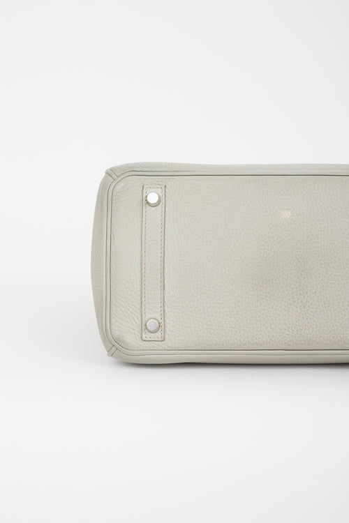 Hermès 2013 Pearl Grey Clemence Leather & Silver Birkin 30 Bag
