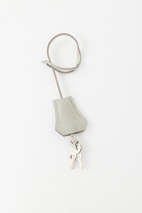Hermès 2013 Pearl Grey Clemence Leather & Silver Birkin 30 Bag