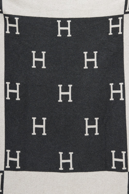 Hermès Grey Cashmere & Merino Wool Avalon Throw Blanket