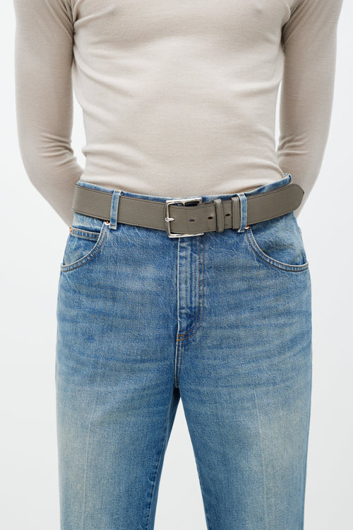 Hermès Grey & Silver Leather Belt