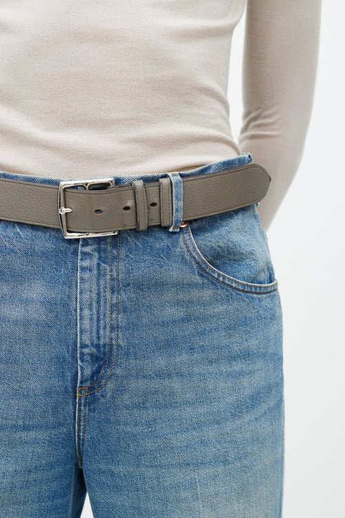 Hermès Grey & Silver Leather Belt