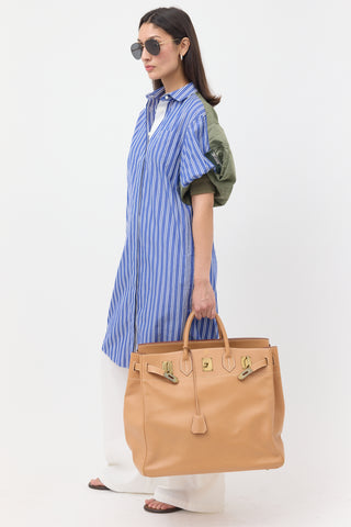 Hermès 1996 HAC Natural Courchevel Birkin 45 Bag