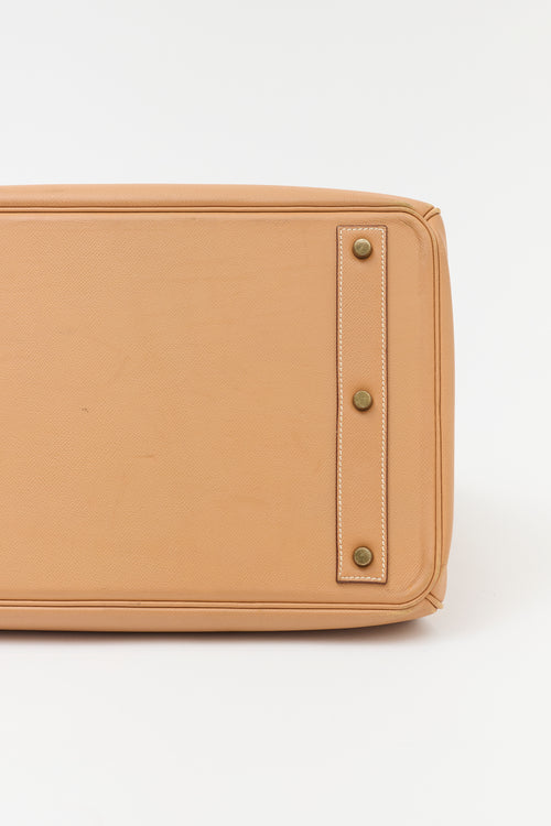 Hermès 1996 HAC Natural Courchevel Birkin 45 Bag