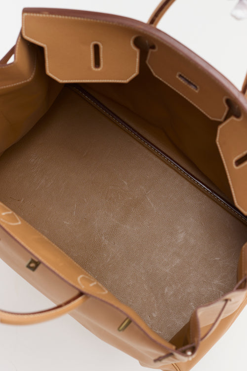 Hermès 1996 HAC Natural Courchevel Birkin 45 Bag