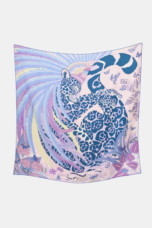 Hermès 2018 Silk Jaguar Quetzal 90 Scarf