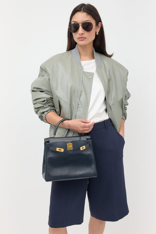 Hermès Vintage Indigo Box Kelly Retourne 28 Bag