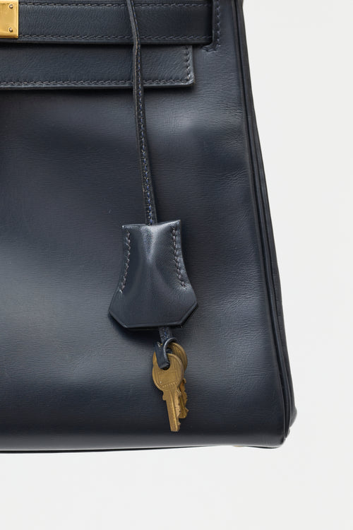Hermès Vintage Indigo Box Kelly Retourne 28 Bag