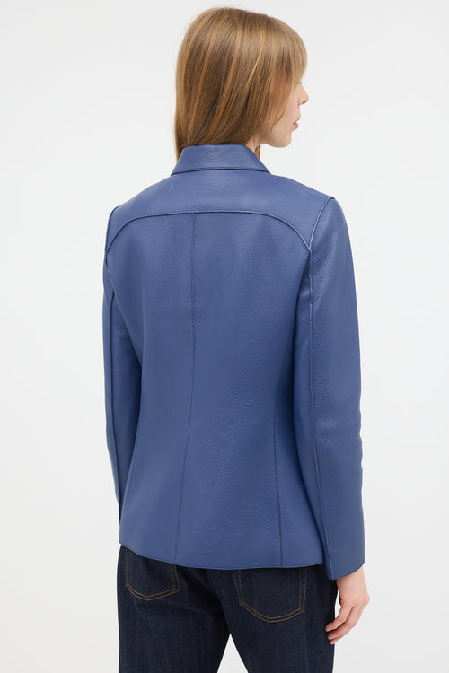 Hermès Leather Button Up Jacket