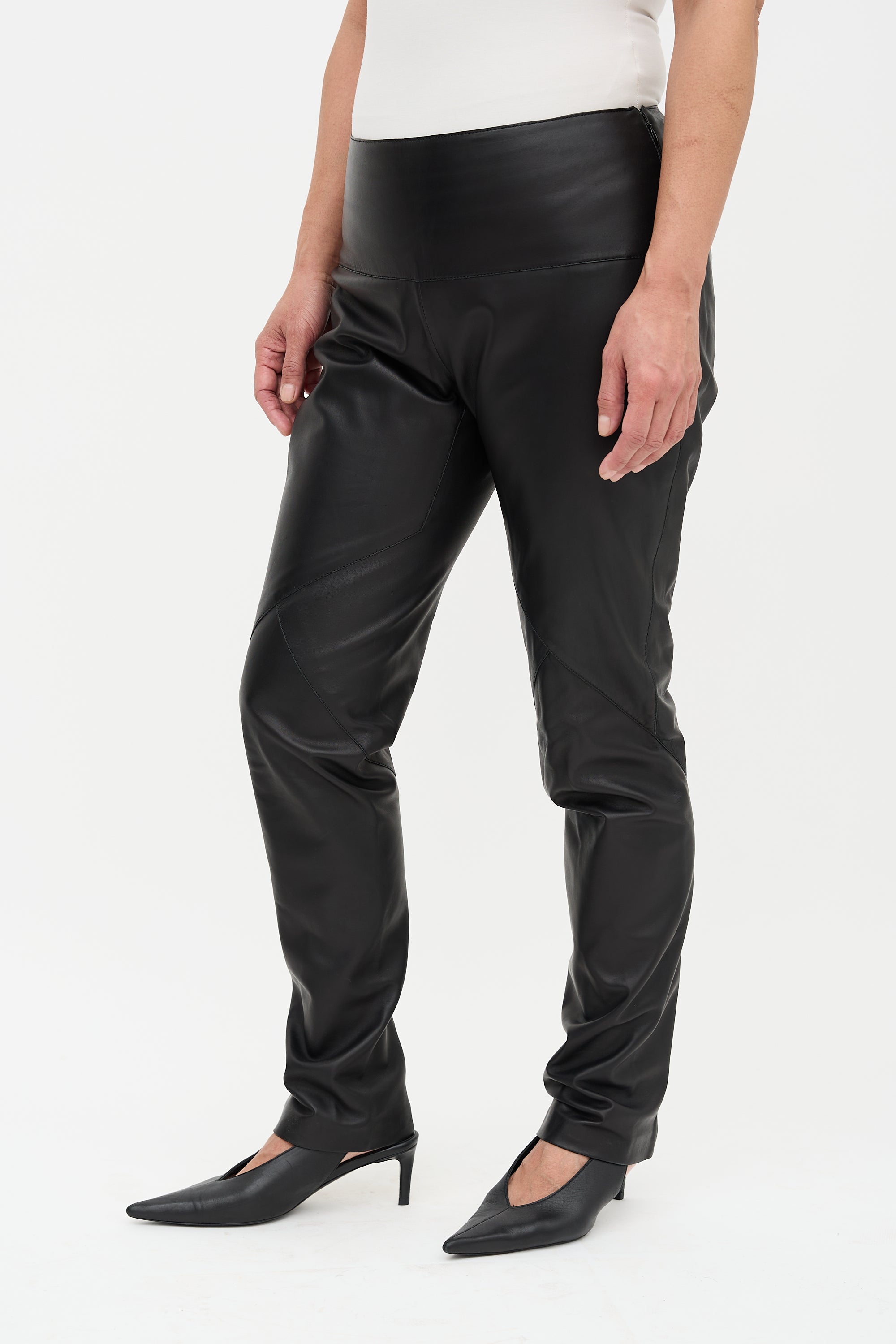 Hermès Leather Slim Trouser
