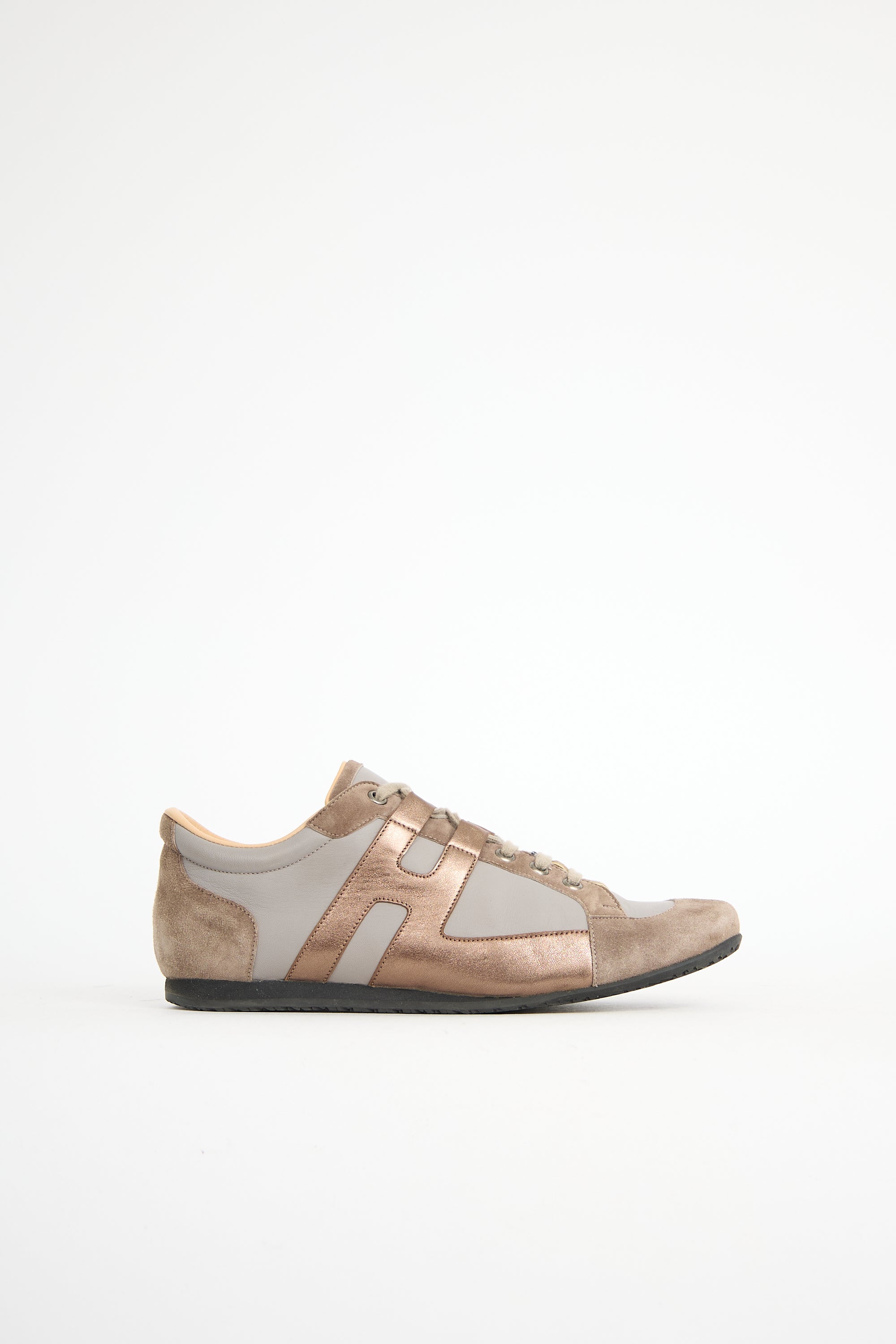 Hermès Leather & Suede Tie Break Sneaker