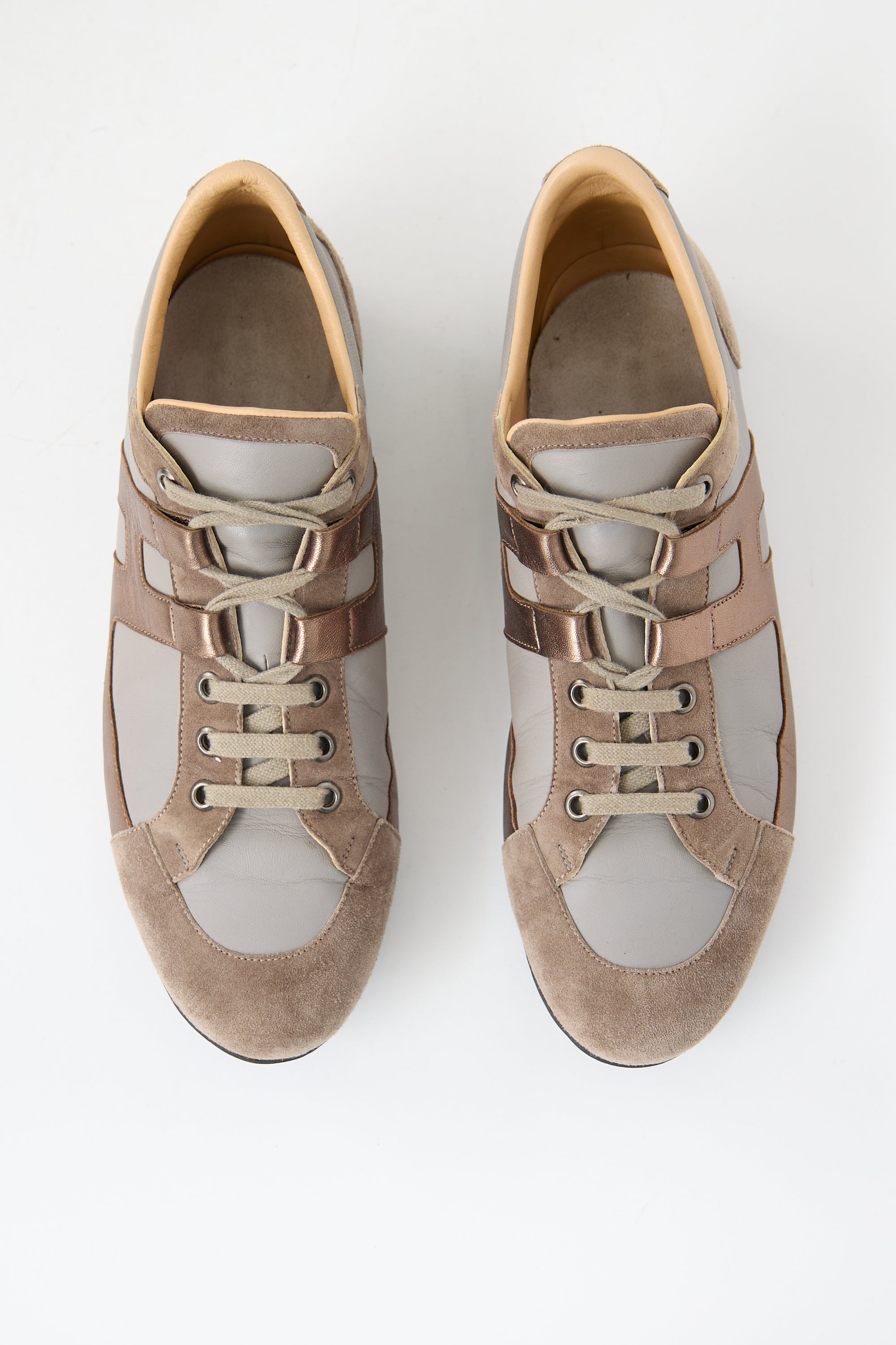Hermès Leather & Suede Tie Break Sneaker
