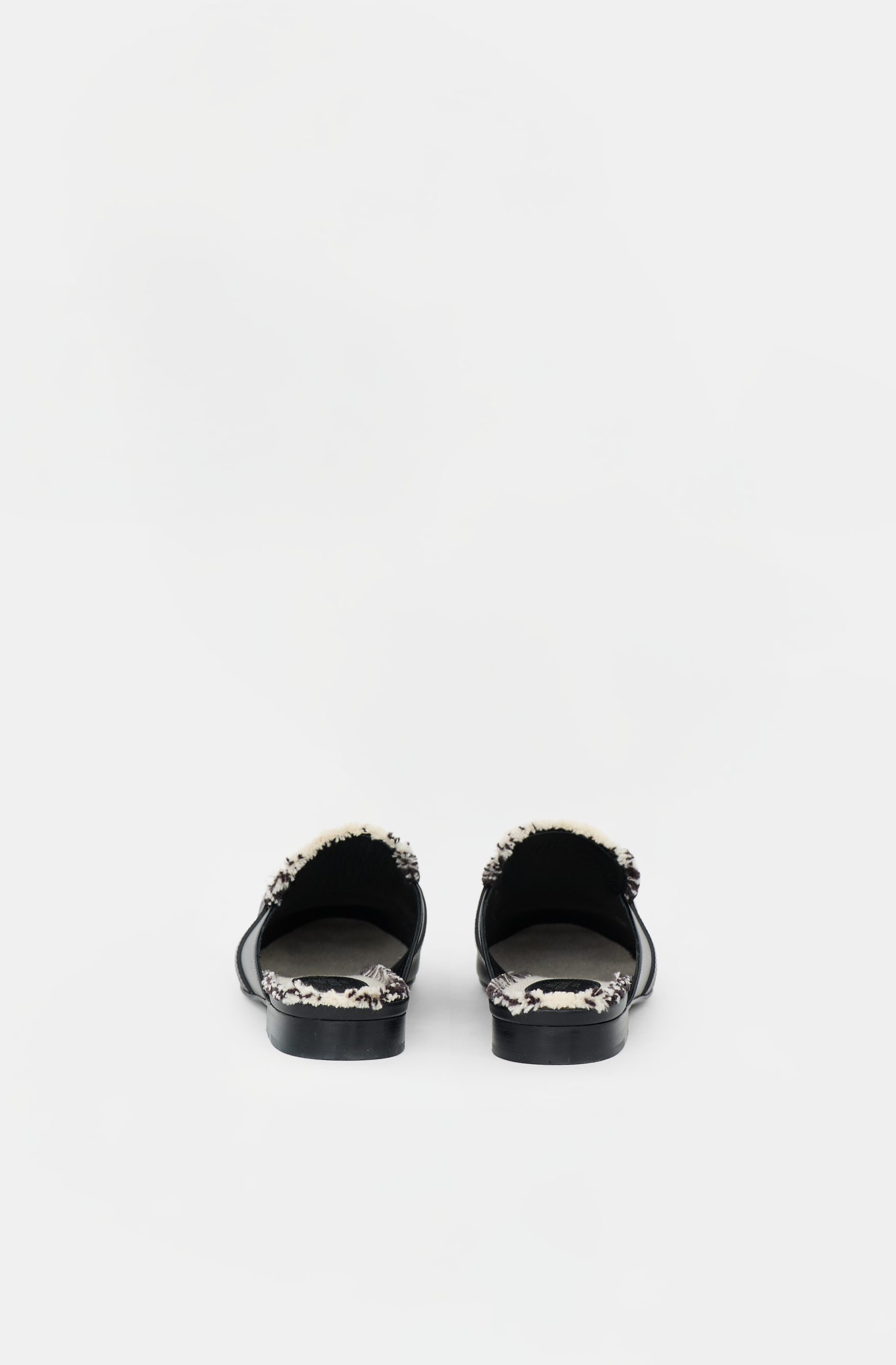Hermès Leather & Toile Fringe Oz Mule