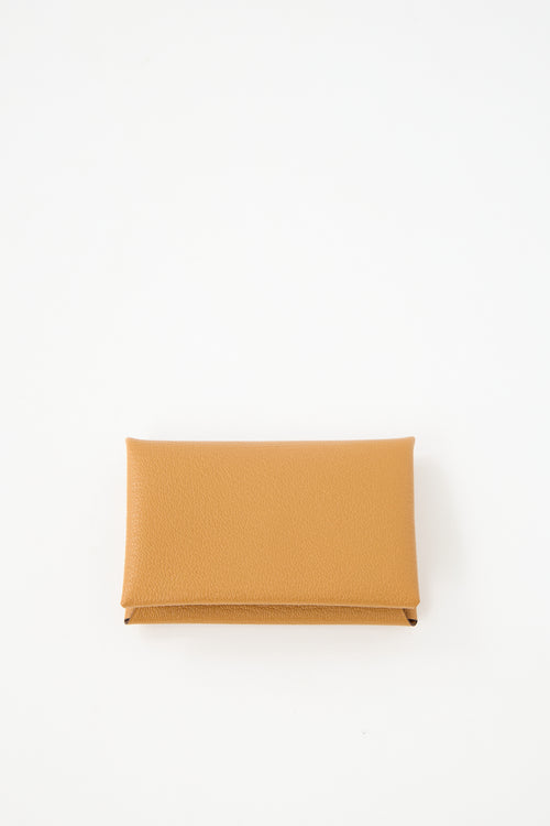 Hermès Leather Calvi Card Holder