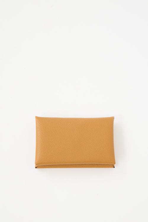 Hermès Leather Calvi Card Holder