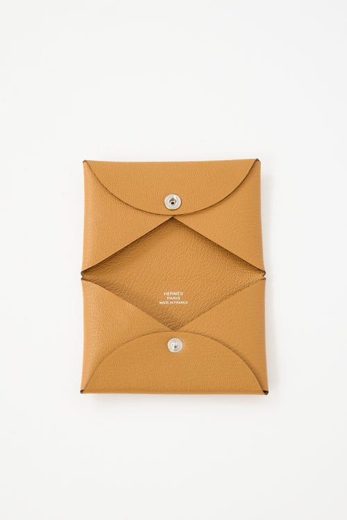 Hermès Leather Calvi Card Holder