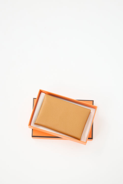 Hermès Leather Calvi Card Holder