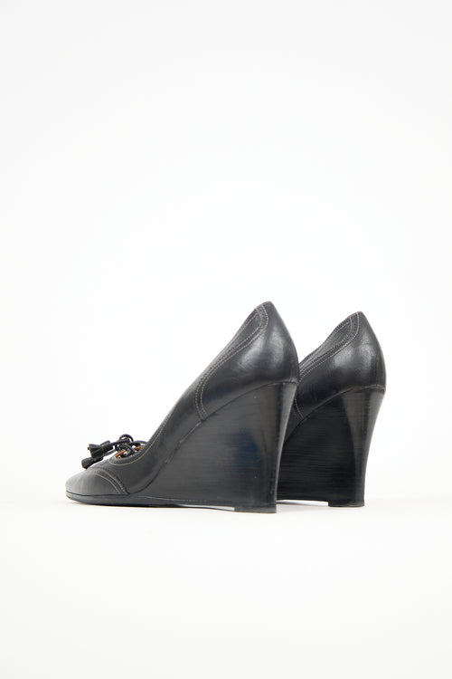 Hermès Leather Wedge Heel