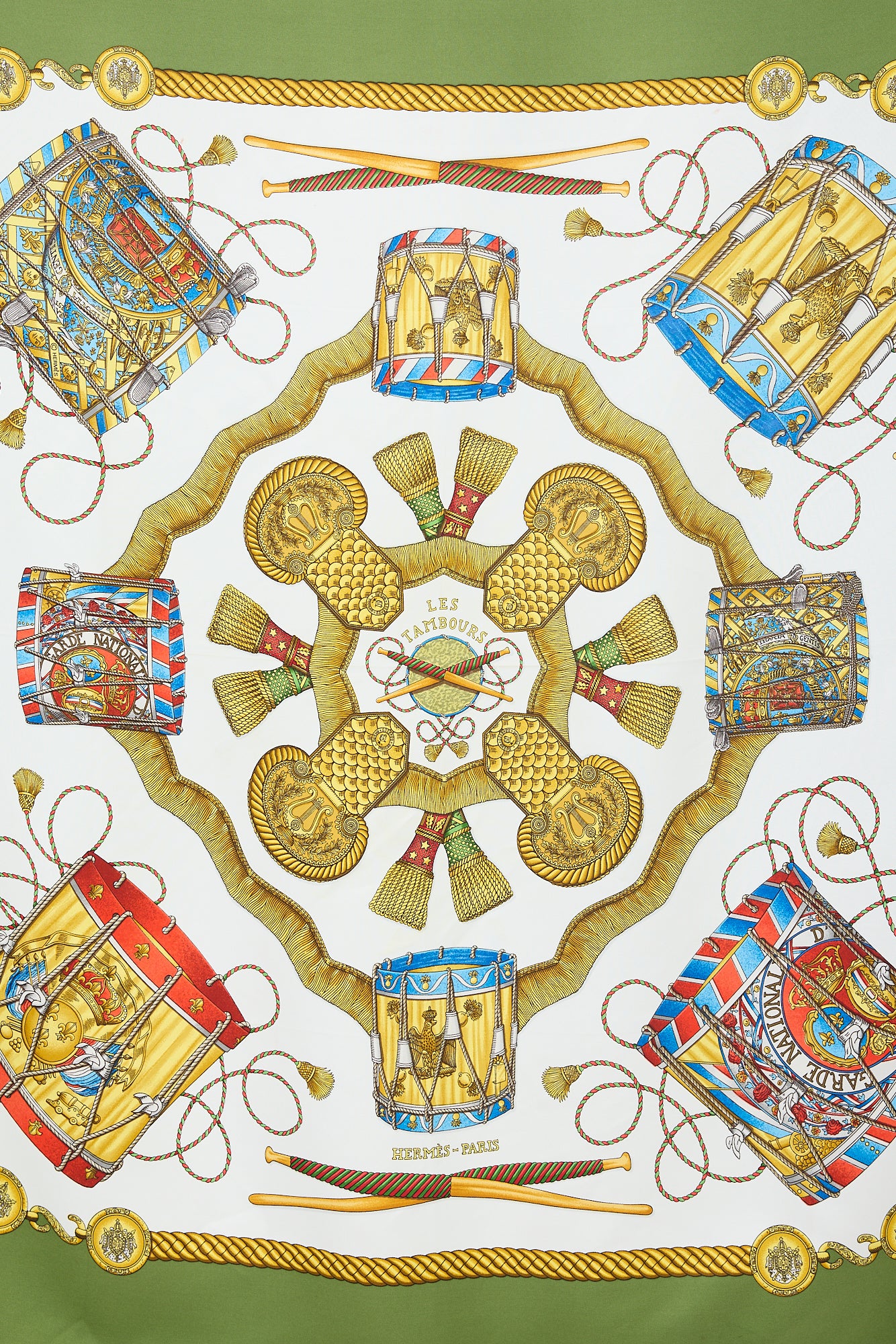 Hermès Silk Les Tambours 70 Scarf