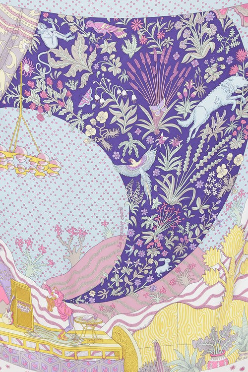 Hermès Light Blue & Multicolour Le Premier Chant Silk Scarf