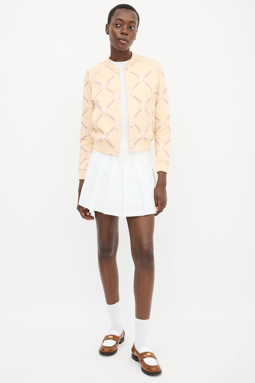 Hermès Light Yellow & Pink Cotton Grand Tralala Printed Bomber Jacket