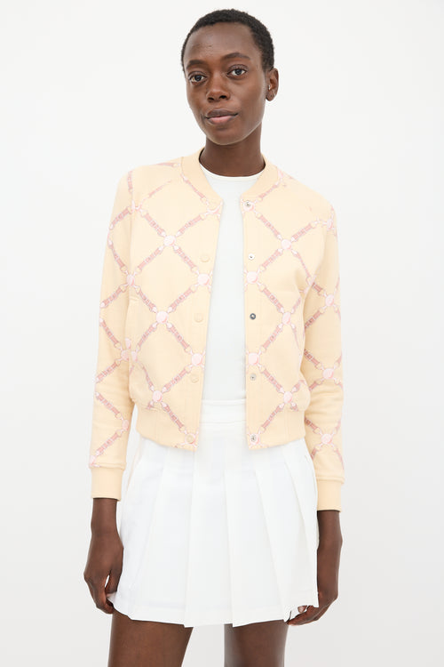 Hermès Light Yellow & Pink Cotton Grand Tralala Printed Bomber Jacket