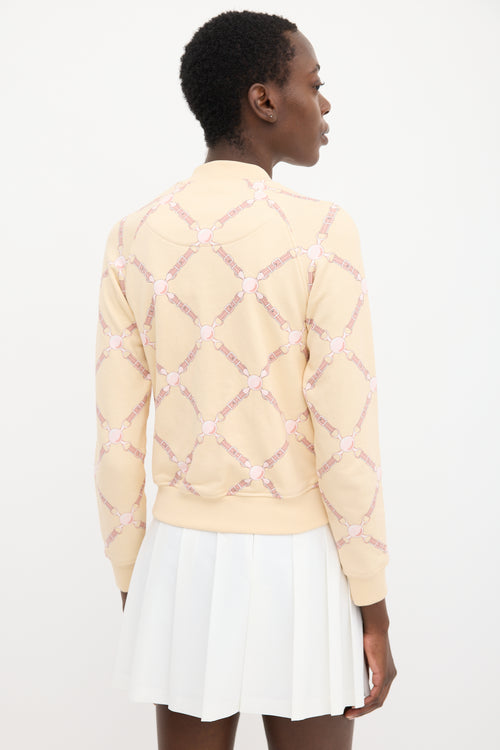 Hermès Light Yellow & Pink Cotton Grand Tralala Printed Bomber Jacket