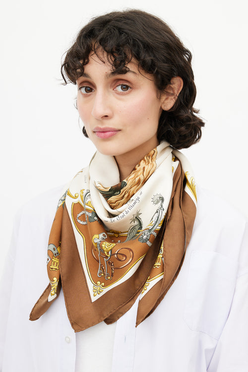 Hermès Multi Silk Les Figures D'Equitation 90 Scarf