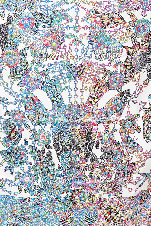 Hermès White & Multicolour La Legende de la Foret 90 Scarf