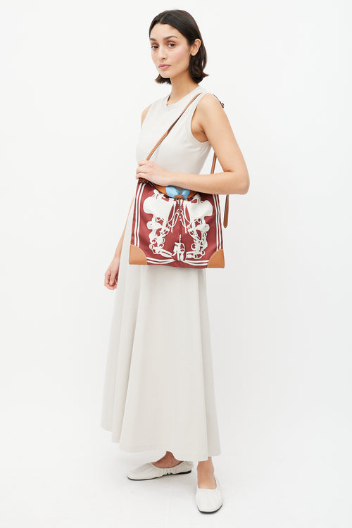 Hermès Brown & Blue Silk City Bag