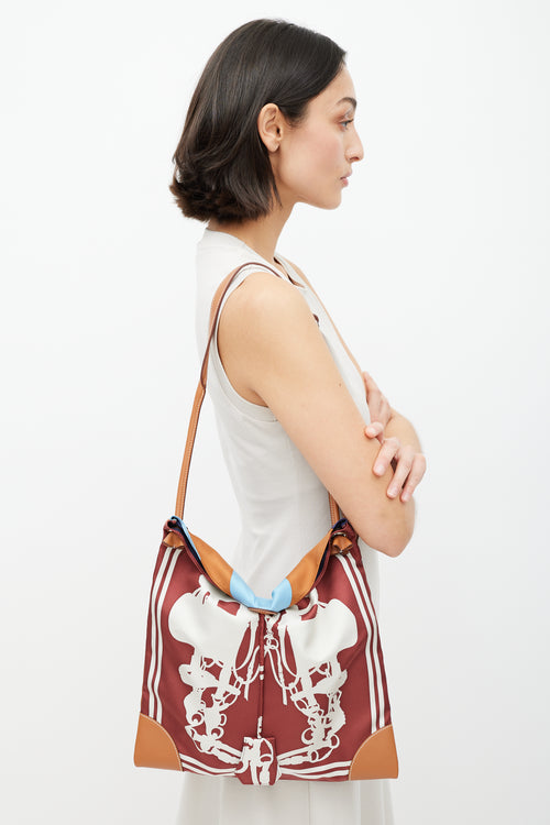 Hermès Brown & Blue Silk City Bag