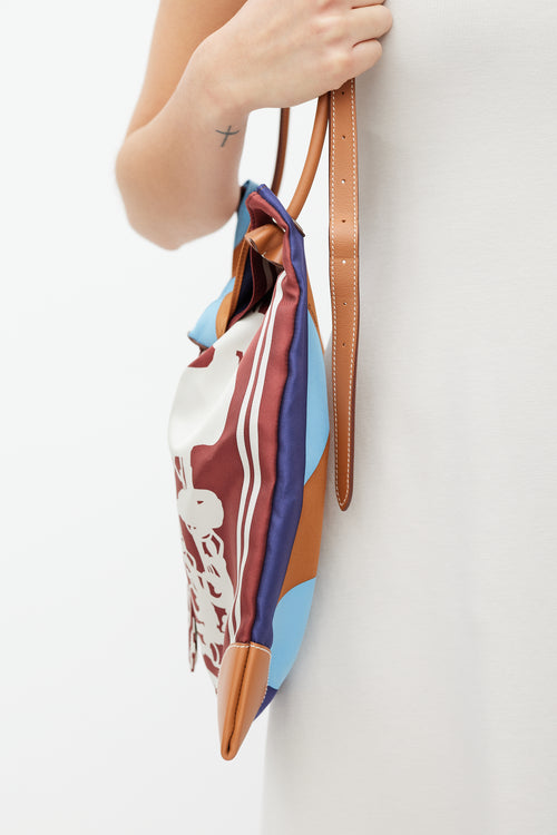 Hermès Brown & Blue Silk City Bag