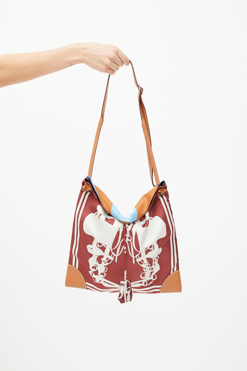 Hermès Brown & Blue Silk City Bag