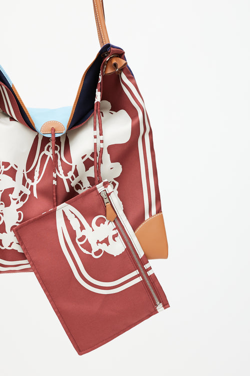 Hermès Brown & Blue Silk City Bag