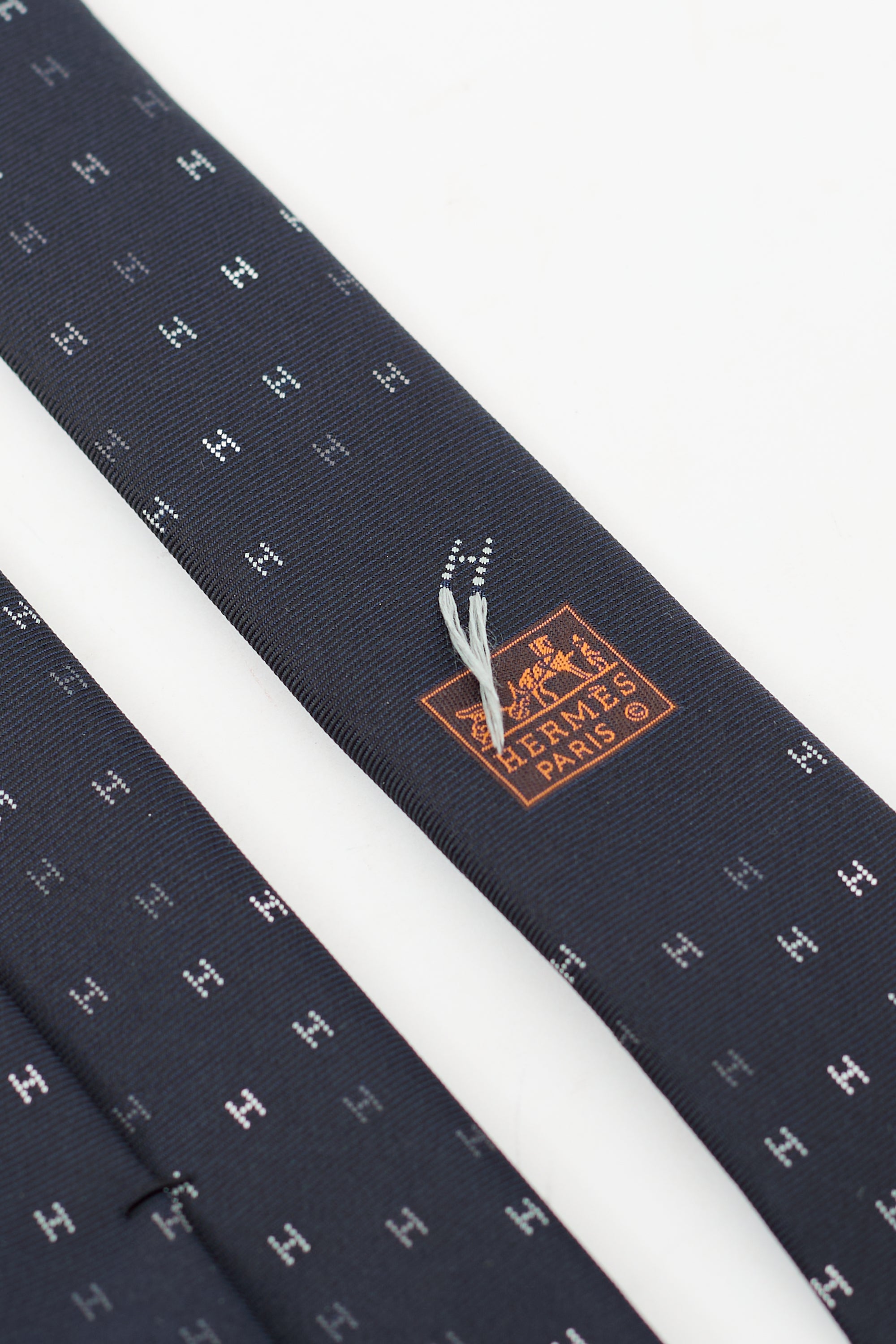 Hermès Navy & Multi Silk H Scintillant Tie